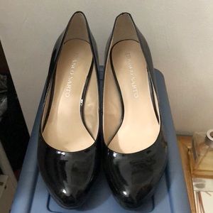 Black patent pumps